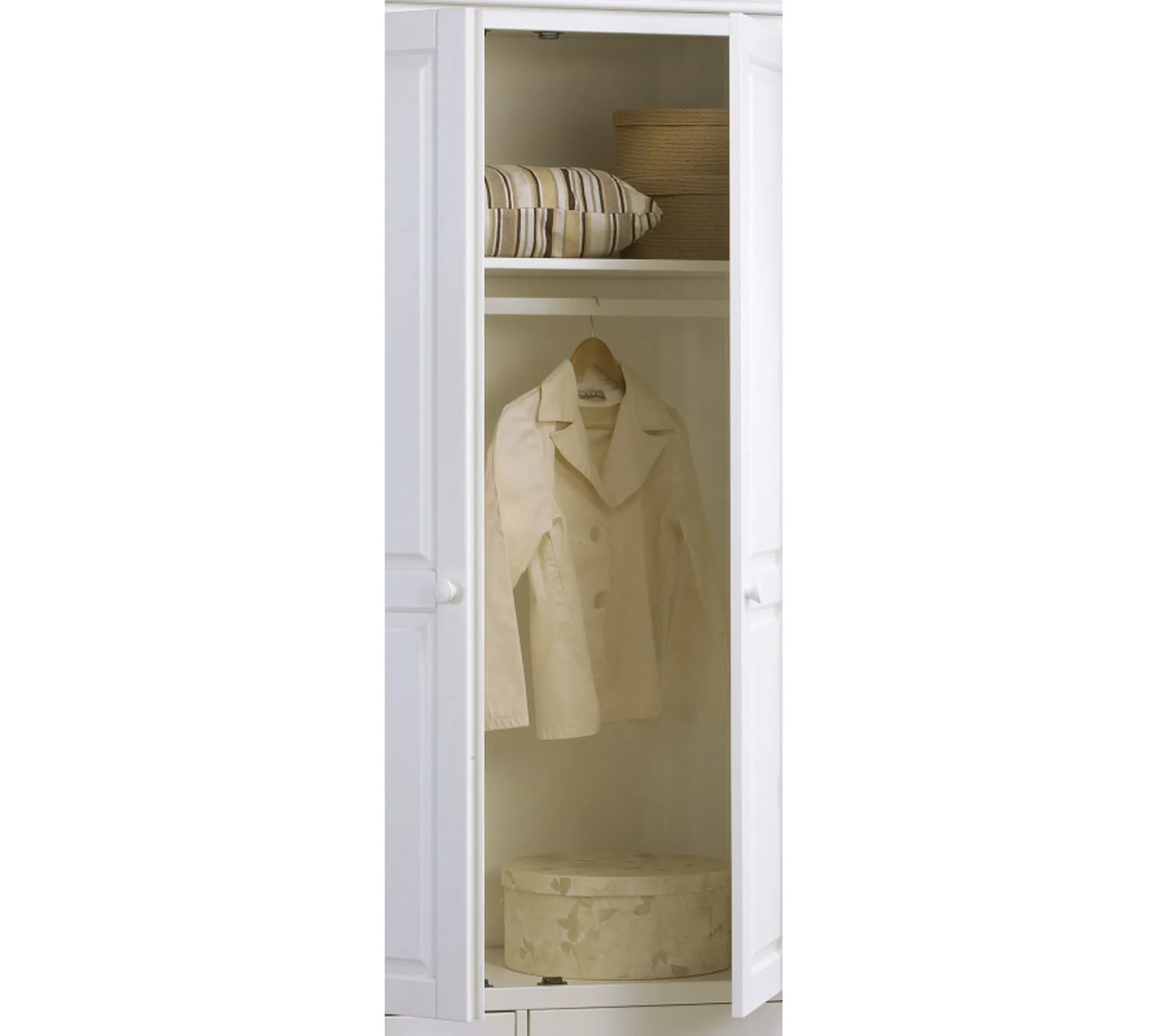 Armoire Penderie Blanche Style Anglais 3 Portes 3 Tiroirs 164,3 X 194,8 X 54,5 Cm