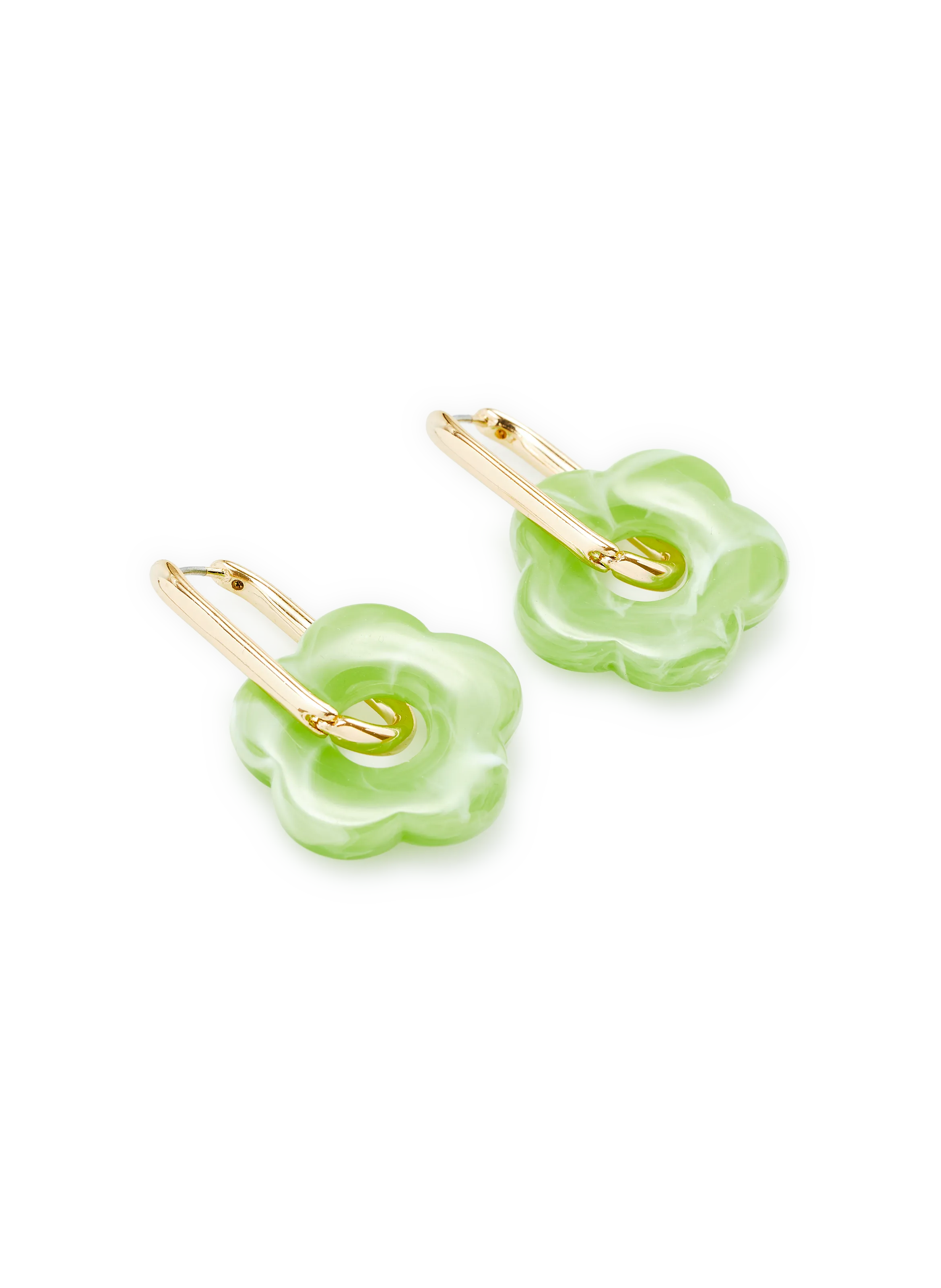 AU PRINTEMPS PARIS  Boucles d'oreille fleurs - Vert
