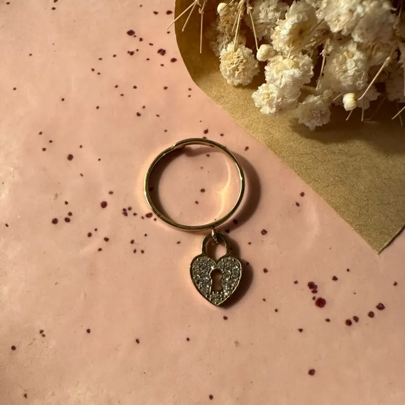 Bague dorée Coeur