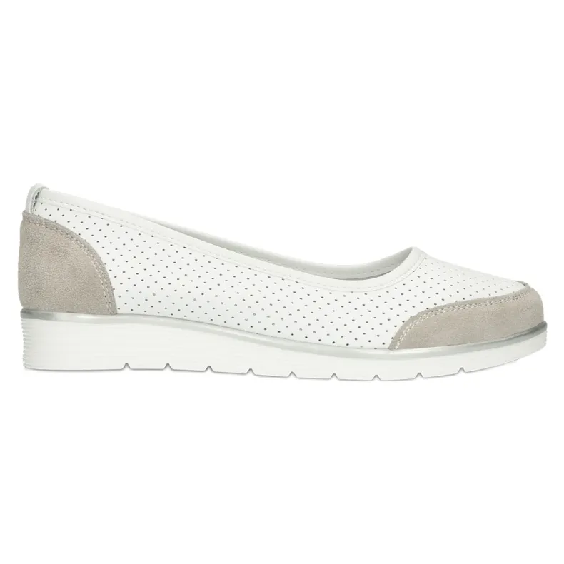 Ballerines femme en cuir ajouré Filippo Dp4524/23 blanche