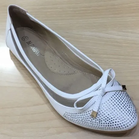 Ballerines fille blanc/argent 