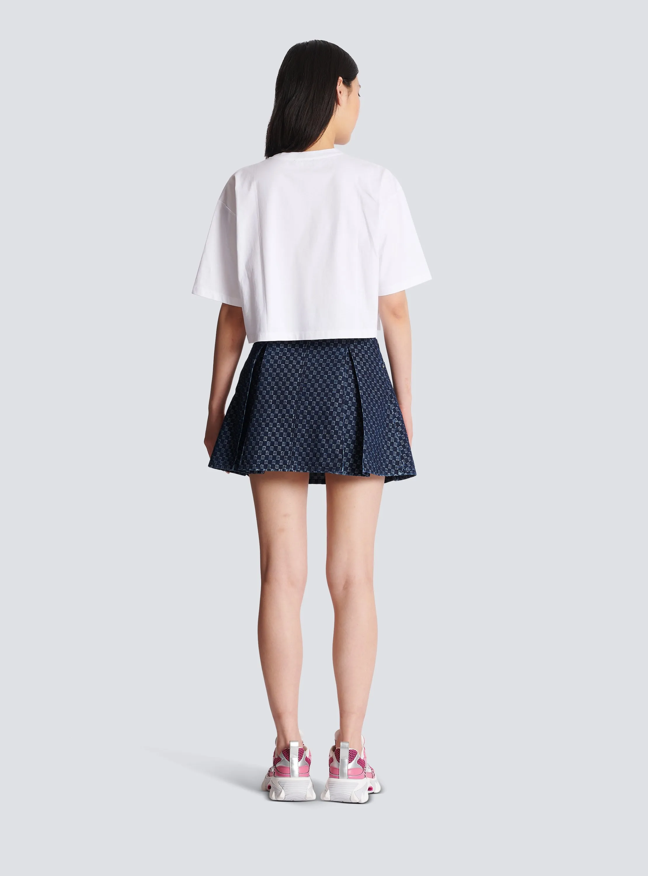 BALMAIN  T-shirt court imprimé neon - Blanc