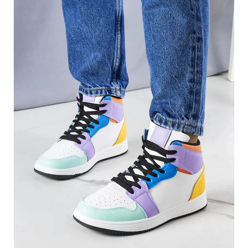 Baskets montantes bleues Kari blanche