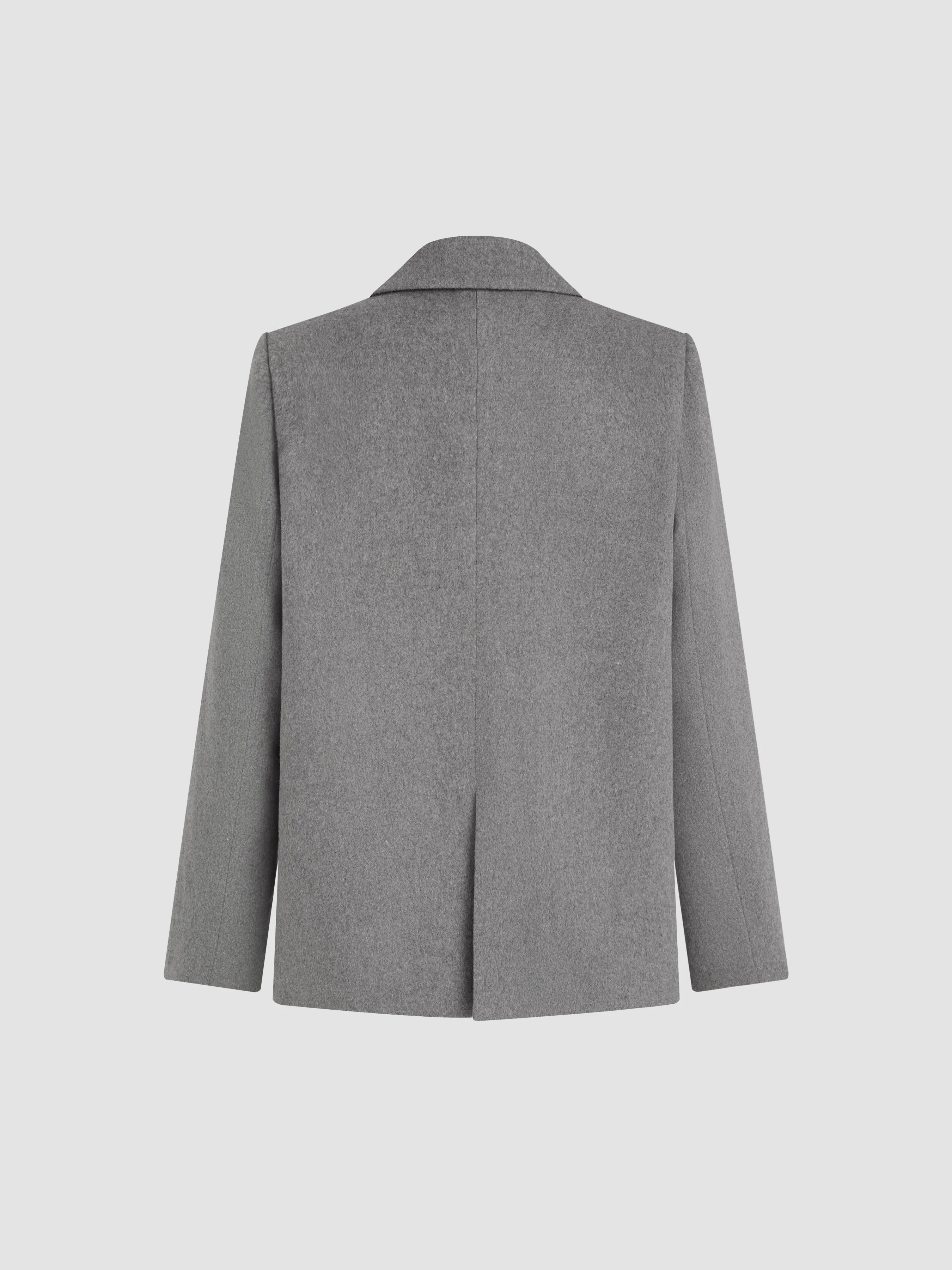  Blazer Bouton Uni à Col