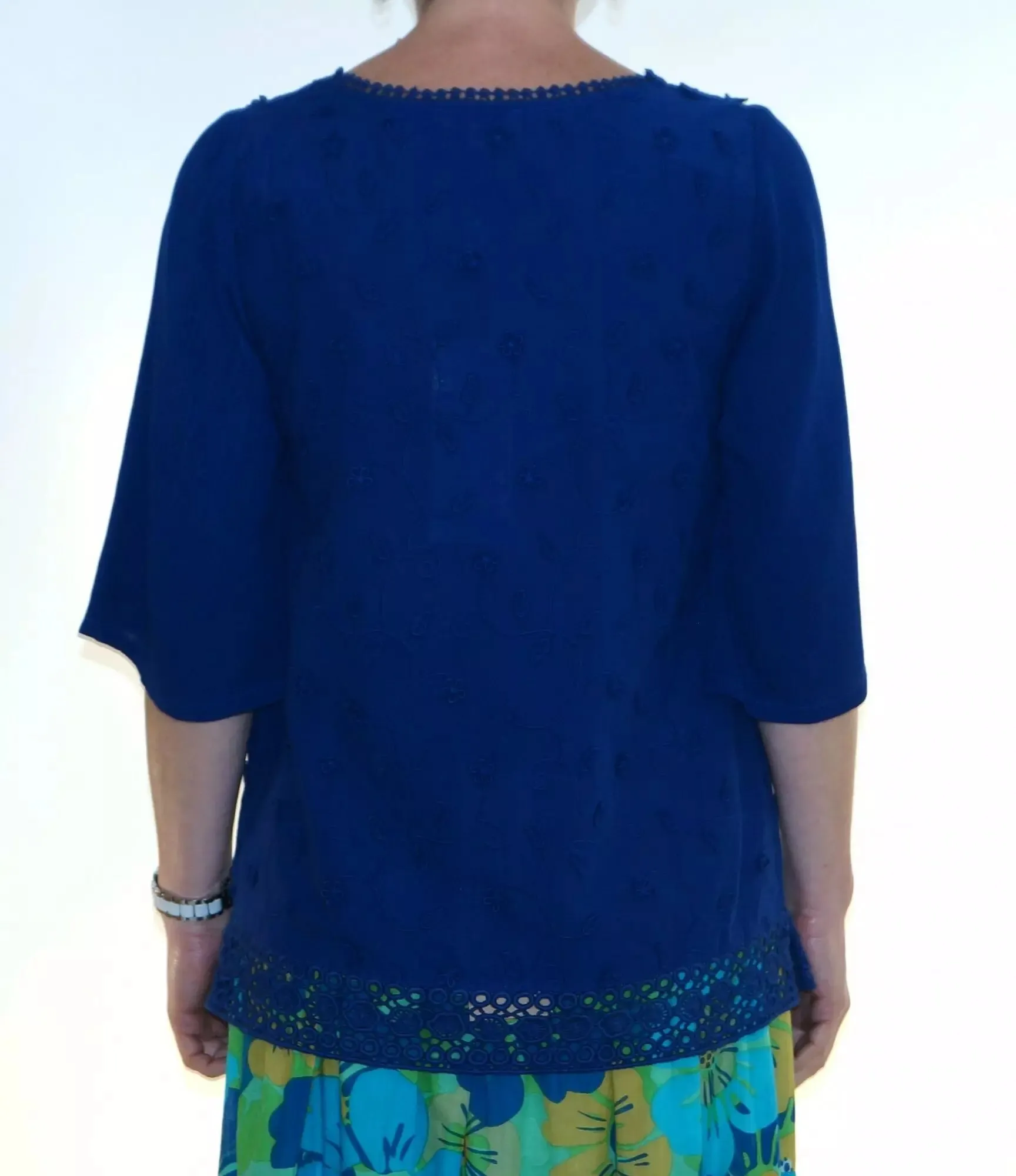 Blouse bleue brodée Agathe & Louise