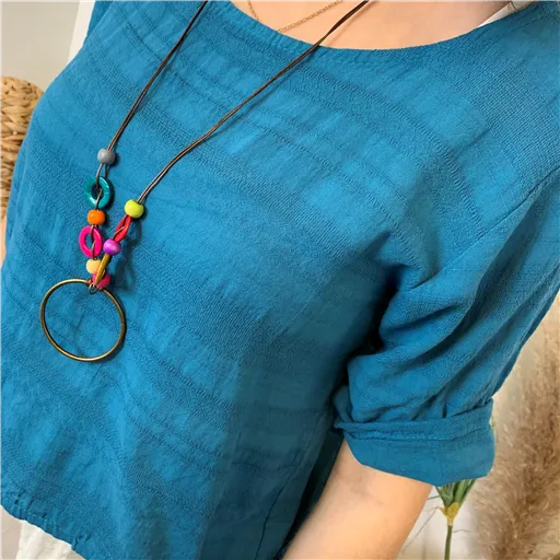 Blouse Unie Coton Canard - Bleu Clair