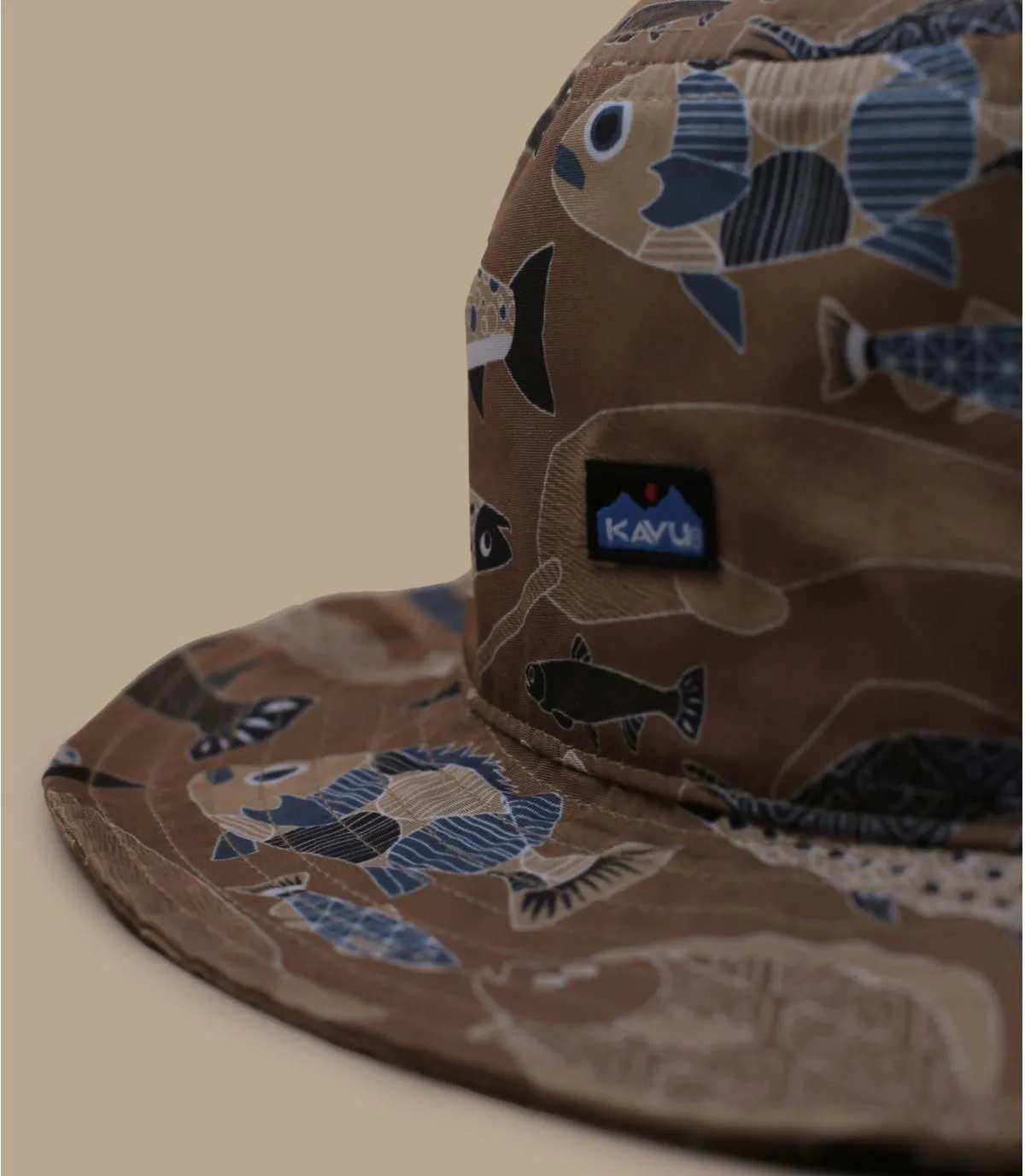 Bob beige imprimé poissons - BFE Boonie fish fill Kavu : Headict