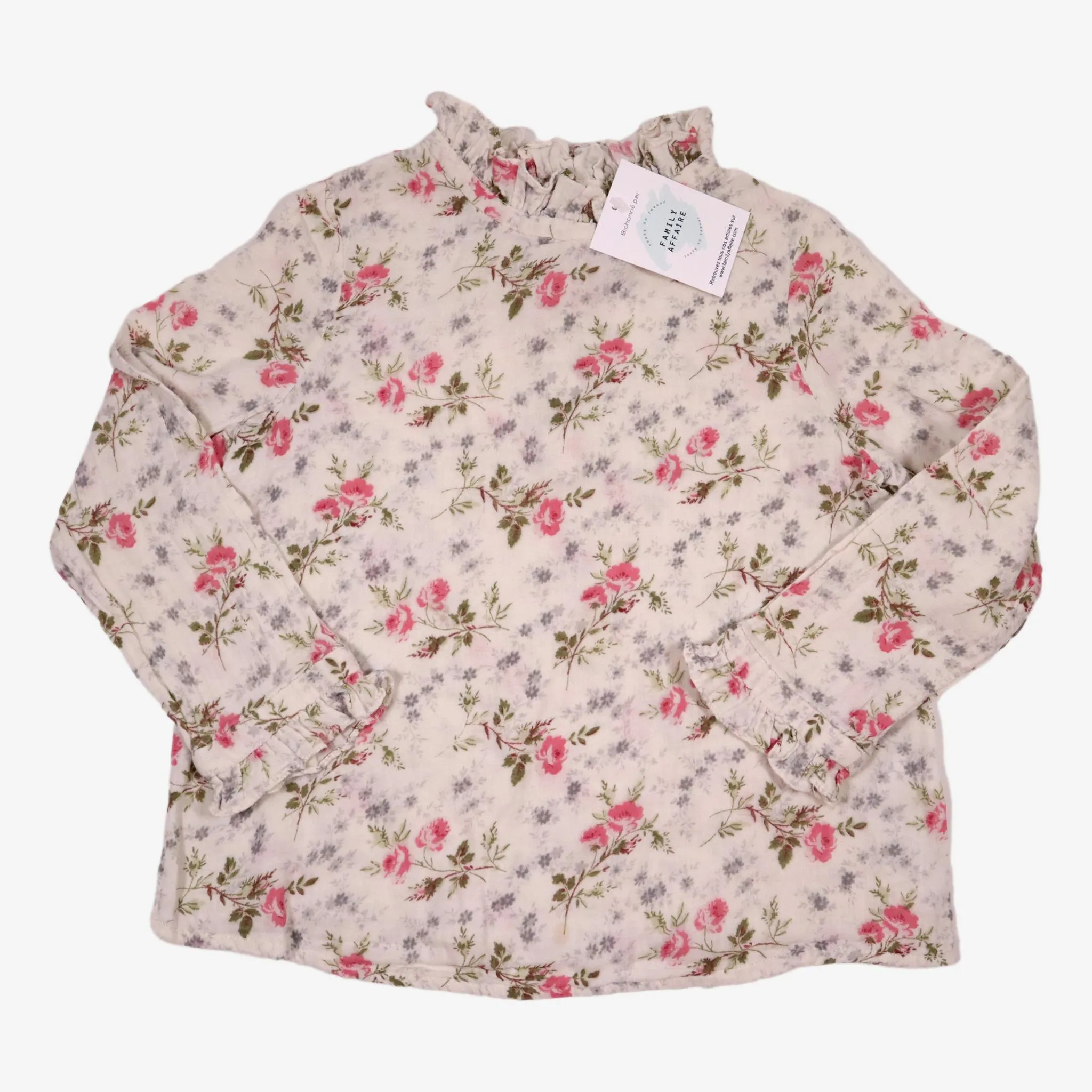 BOINPOINT 4 ans blouse blanche imprimé fleuri