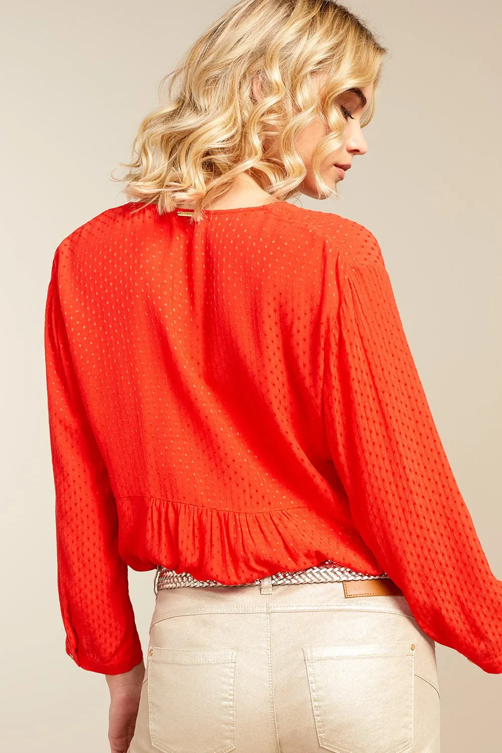 CASEY - Blouse garance jacquard fantaisie