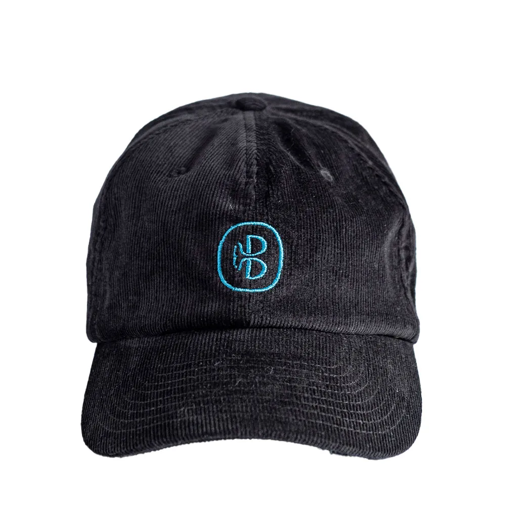 Casquette en velours côtelé noire