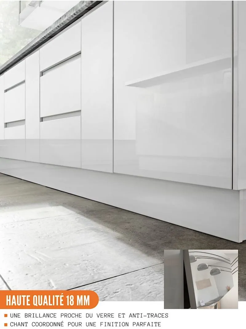 Casserolier Bellissi Blanc Brillant L 60 cm