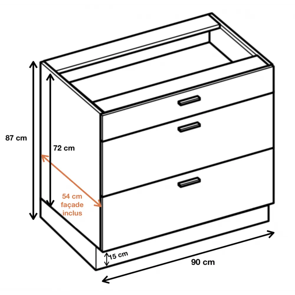 Casserolier Bellissi Blanc Brillant L 90 cm