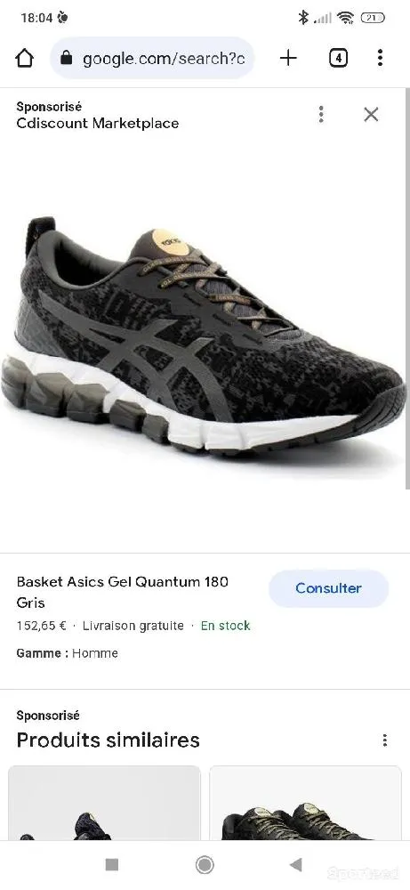 Chaussures running Asics Gel Quantum 180 d'occasion Ajouté le : 02/09/2023