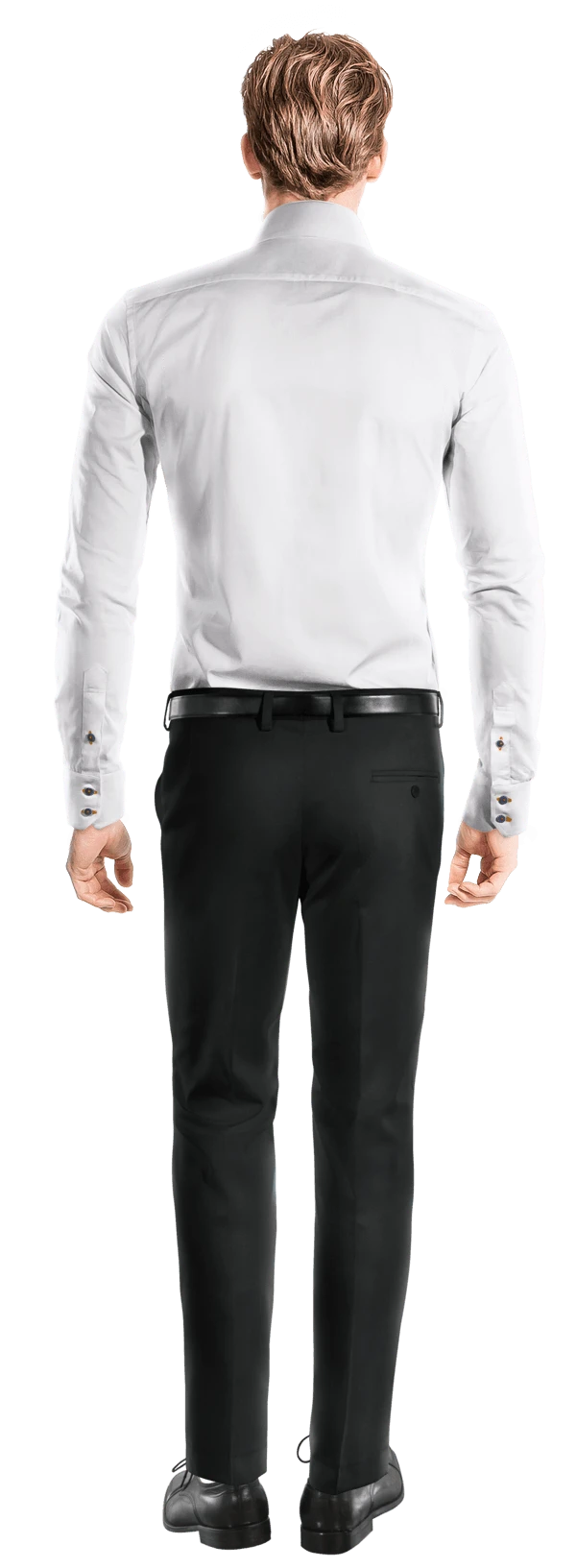 Chemise blanche en coton col 2 boutons