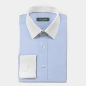 Chemise bleu clair en coton avec col contrasté