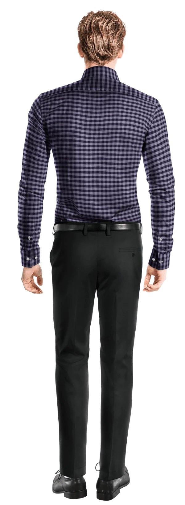 Chemise bleue à carreaux en flanelle