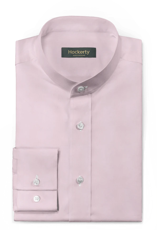Chemise parme en coton col mandarin