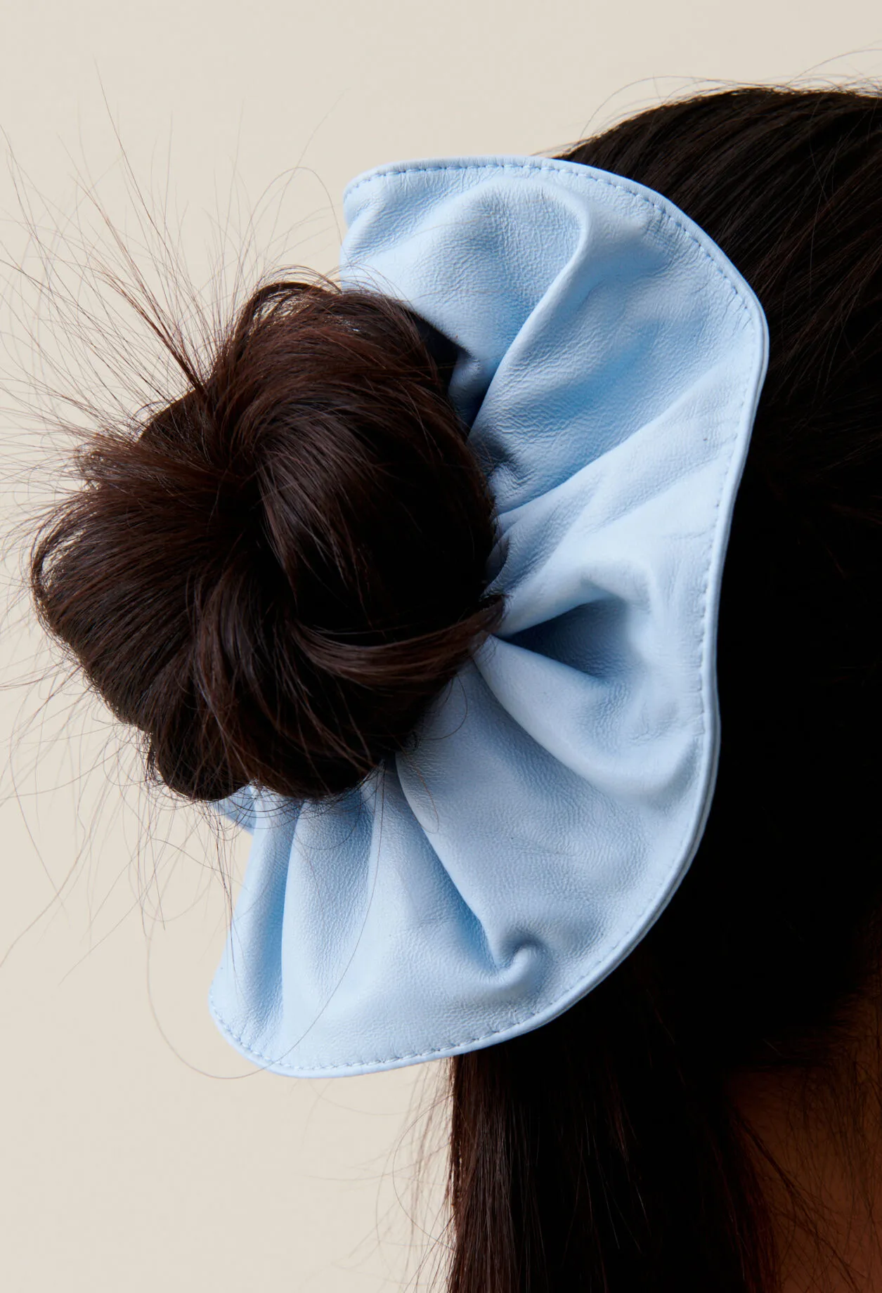 Chouchou cuir bordures surpiquées | Claudie FR
