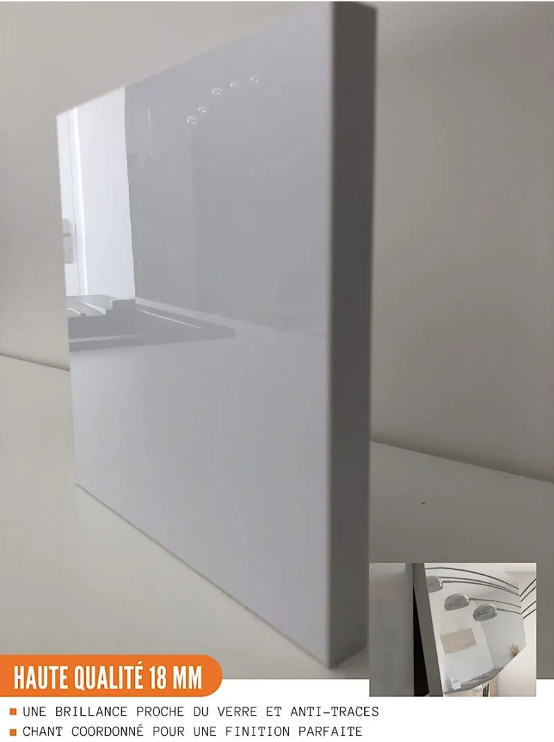 Colonne de cuisine Bellissi Blanc Brillant 3 portes L 60 cm