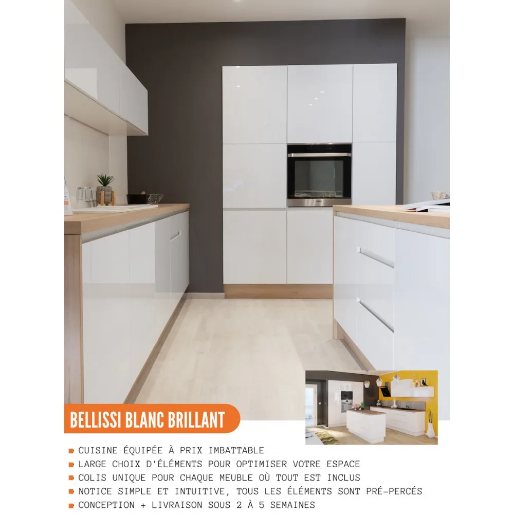 Colonne de cuisine étagère ouverte Bellissi Blanc L 20 cm