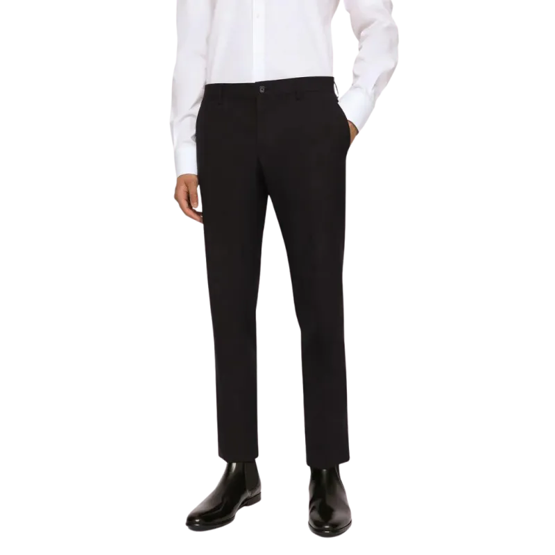 Costume DG Essentials laine noire revers pointus