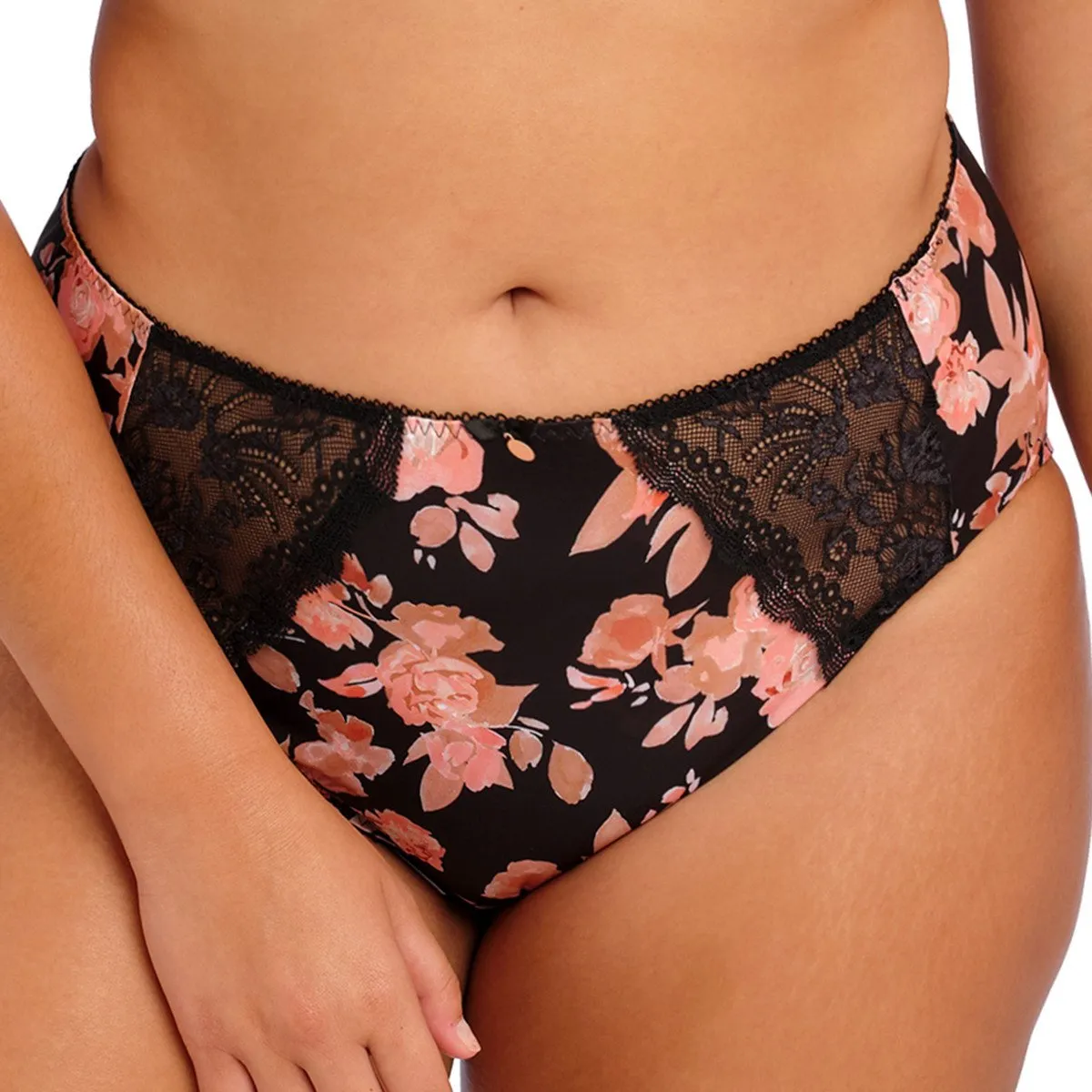 Culotte taille haute imprimé floral et dentelle Morgan watercolour Elomi
