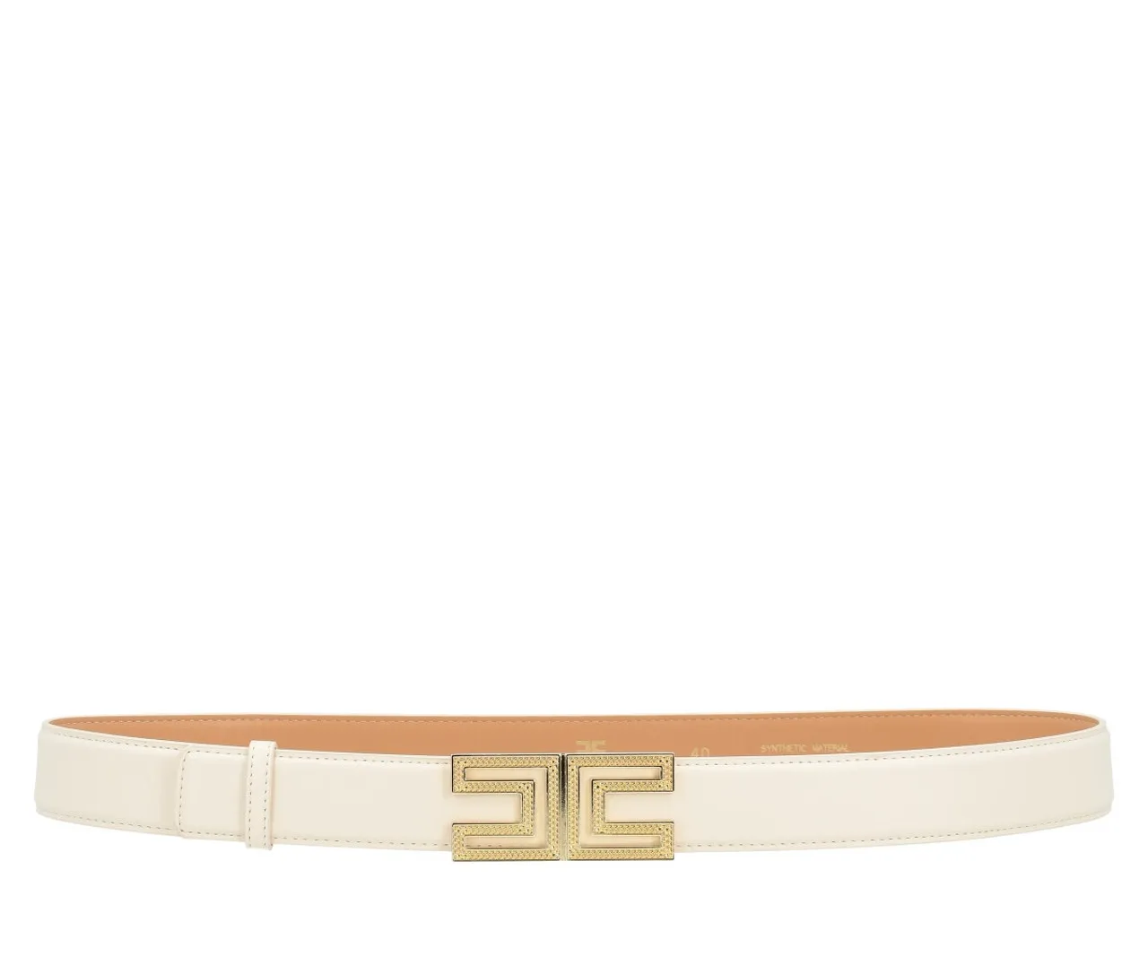 Elisabetta Franchi Ceinture H30 couleur beurre avec logo doré