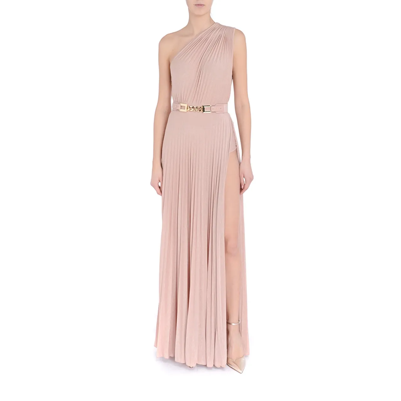 Elisabetta Franchi Robe de tapis rouge en lurex poudré