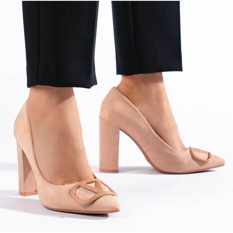 Escarpins en daim beige Vinceza, femmes