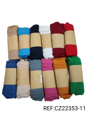 Foulard couleur unie paillettes (x12)
