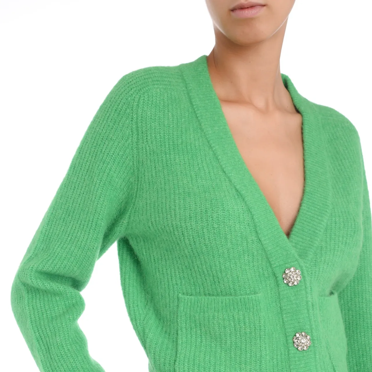 Ganni Cardigan vert en laine