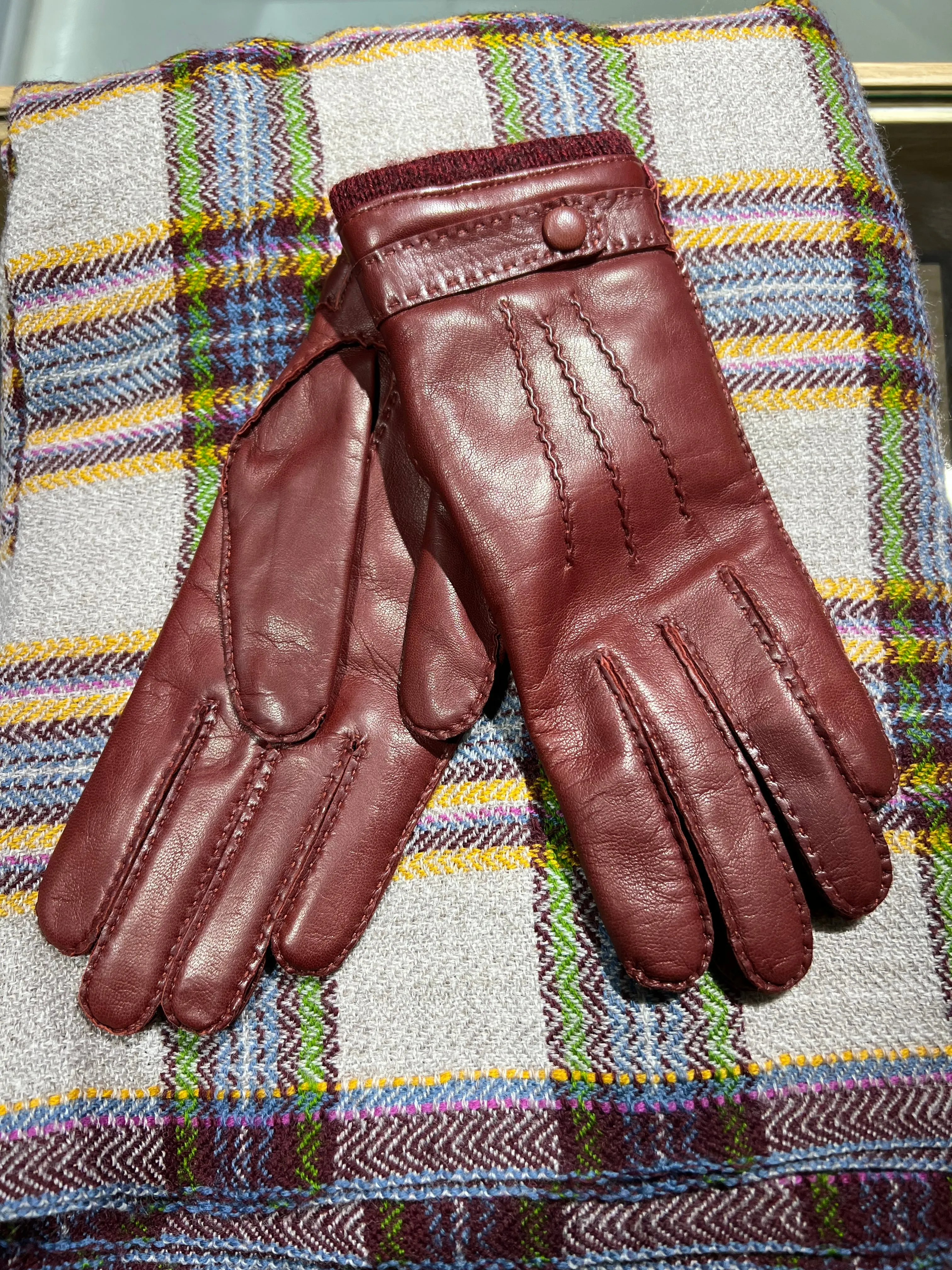 Gants femme bordeaux AGNELLE