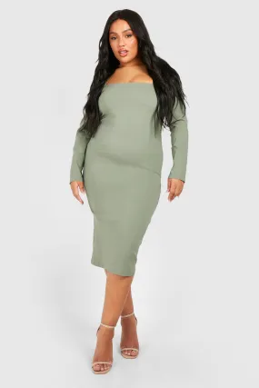 Grande taille - Robe mi-longue à col carré
