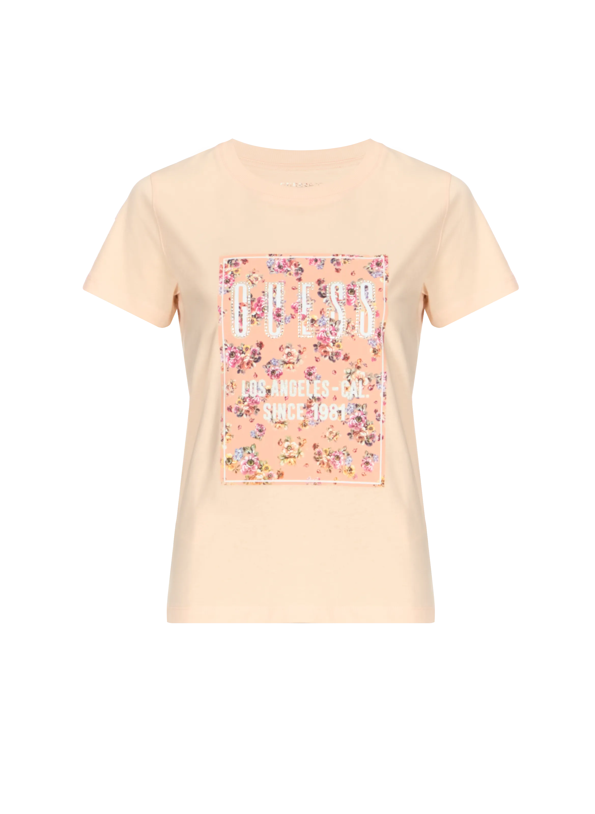 GUESS  T-shirt imprimé en coton  - Rose
