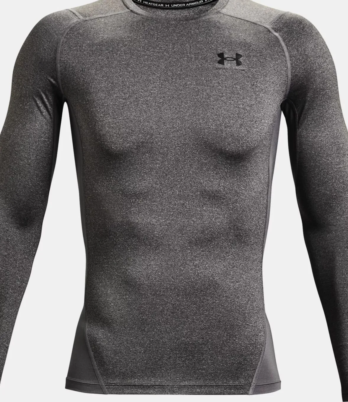 Haut à manches longues HeatGear® Armour pour homme - Gris Chiné / Noir - Under Armour