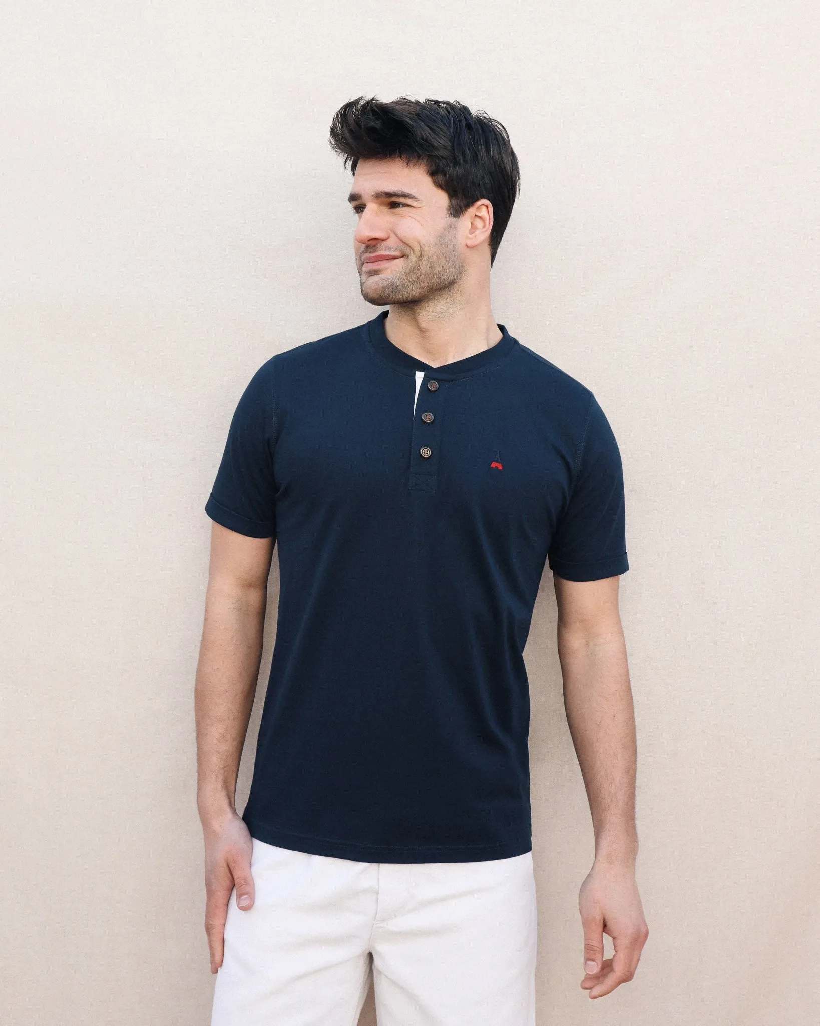 HENLEY MAN ORGANIC COTTON | CLOVIS | BLUE