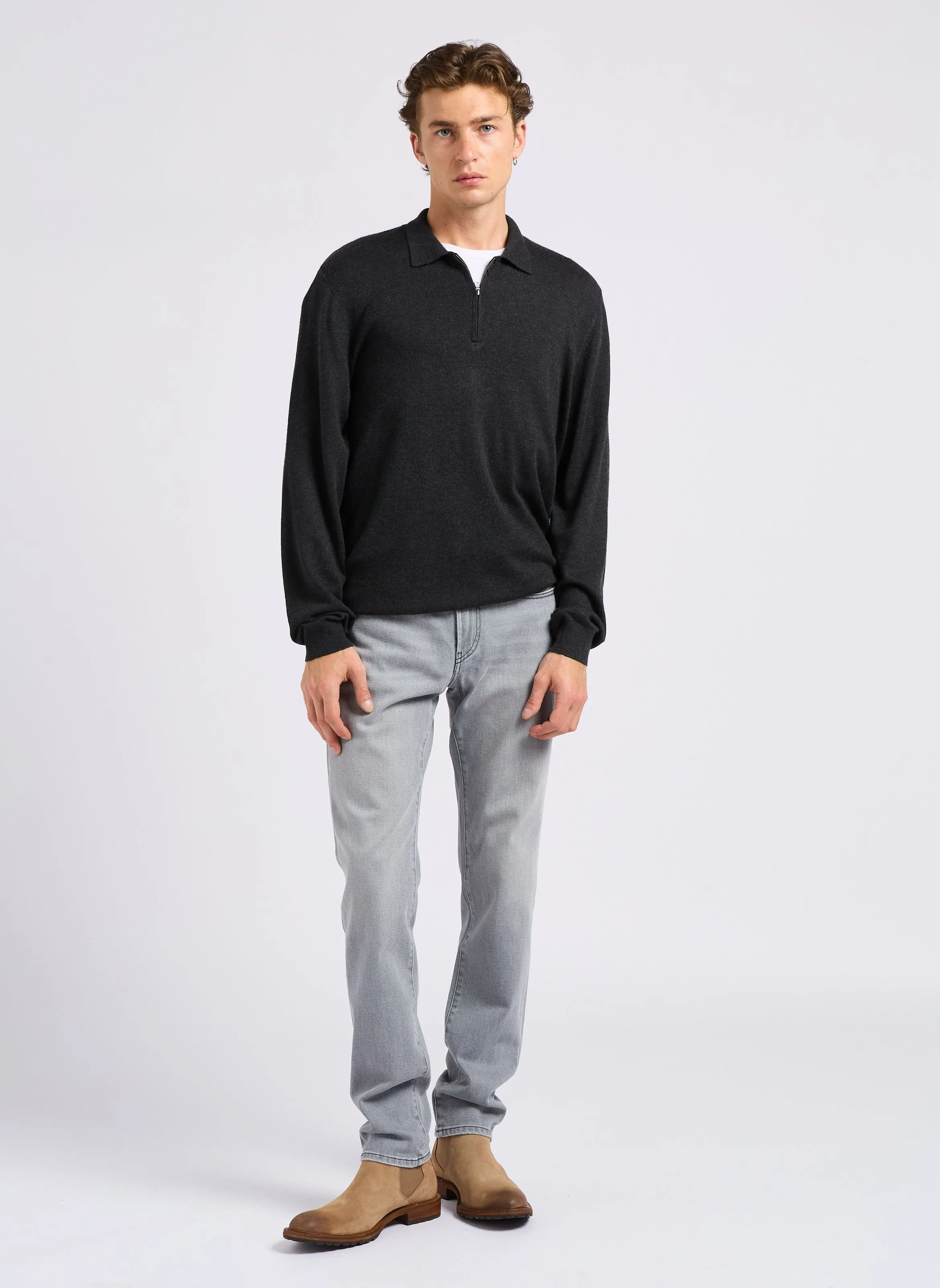 IKKS  Jean slim en coton mélangé - Gris
