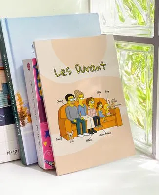 Impression sur toile Famille personnalisée cartoon