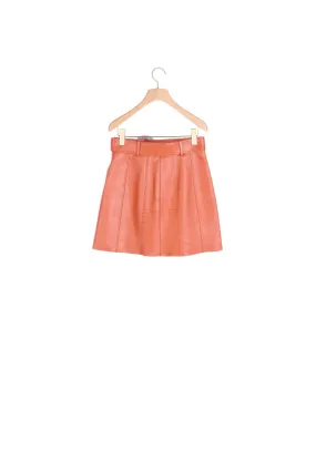 Jupe en cuir avec ceinture