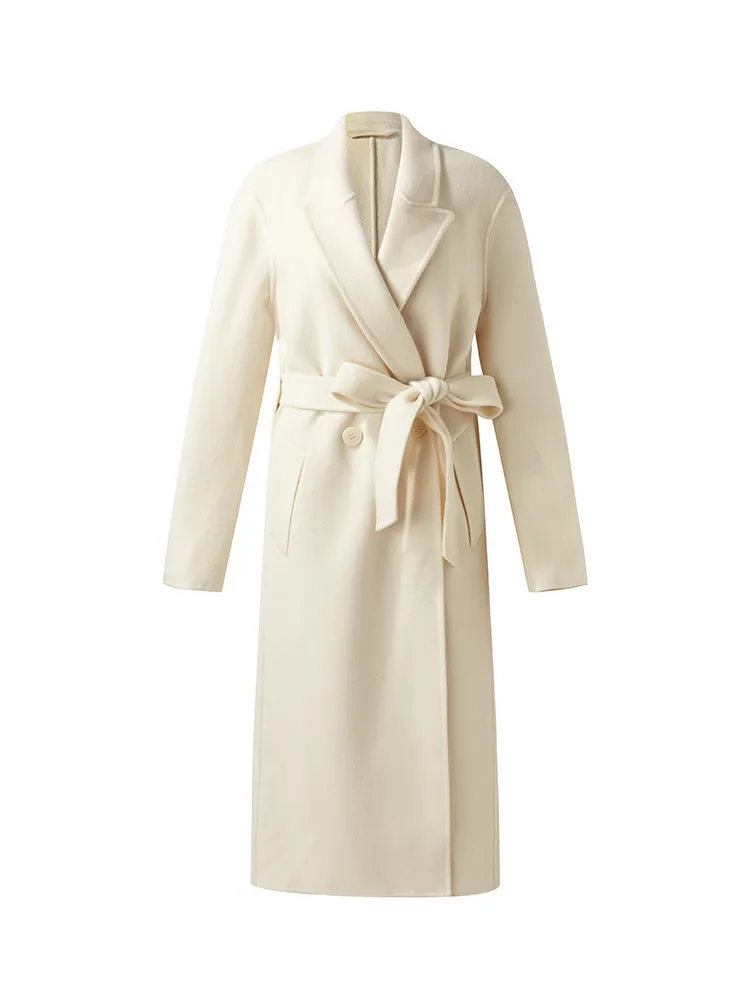 Manteau enveloppant en laine cachemire pour femmes