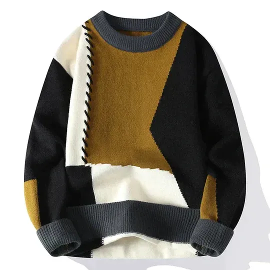 Marcos | Pull à col roulé en patchwork