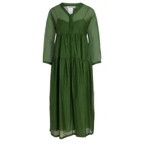 Max Mara Robe 'S' en coton et soie verte