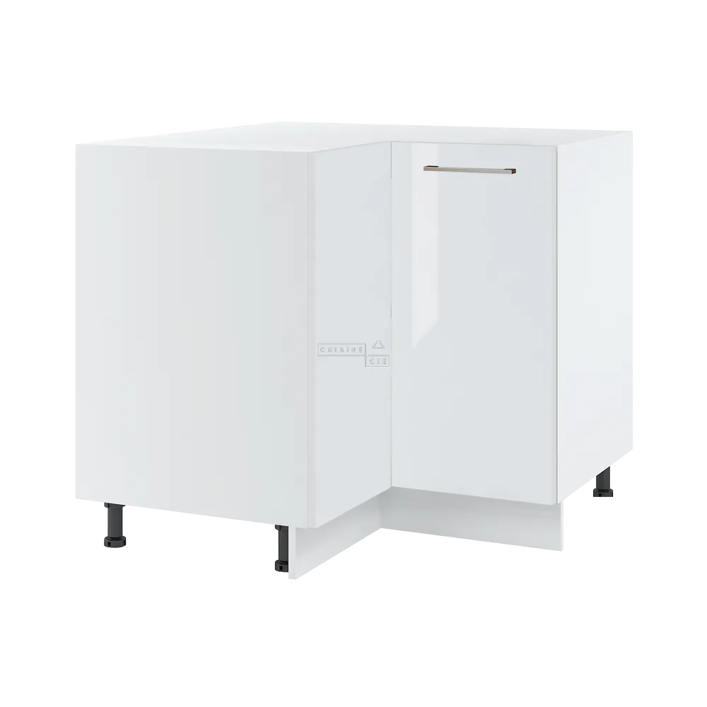 Meuble d'angle bas Bellissi Blanc Brillant 2 portes L 90/90 cm