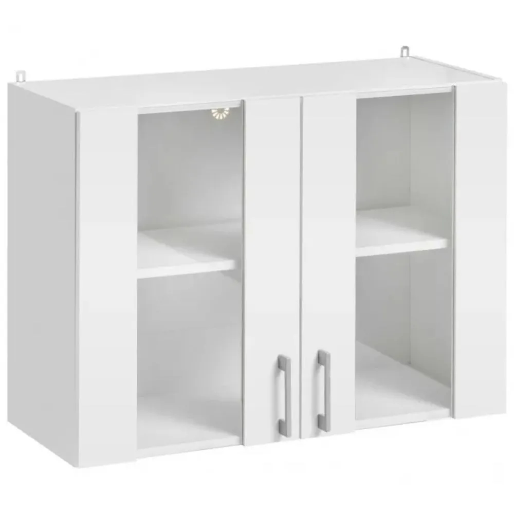 Meuble haut de cuisine Eco Blanc 2 portes vitrées L 80 cm