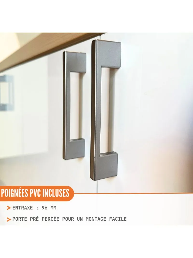 Meuble haut de cuisine Eco Blanc Brillant 1 porte L 30 cm