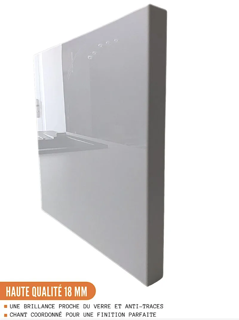 Meuble sous-évier Eco Blanc Brillant 2 portes L 80 cm