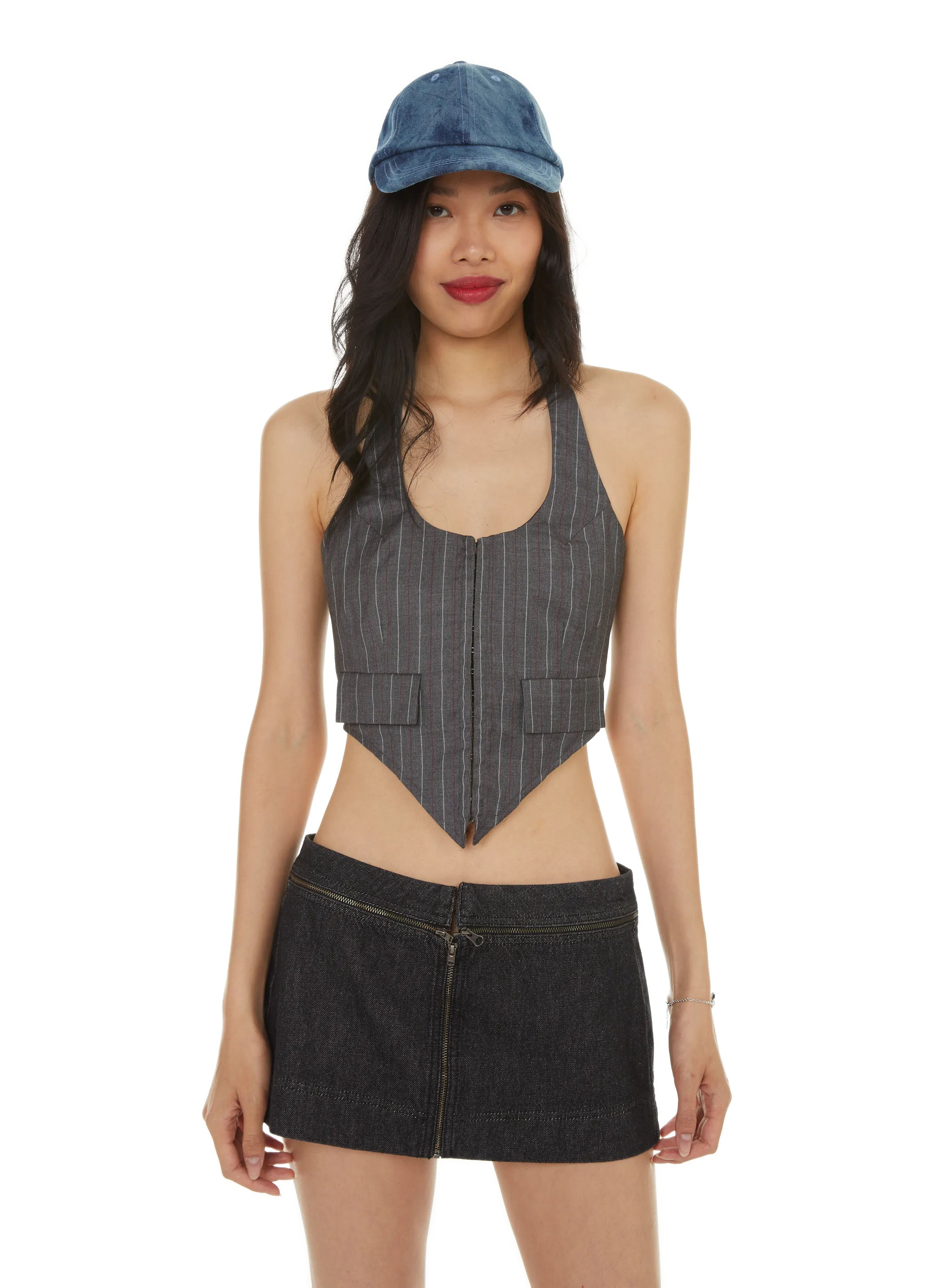 MIAOU  Top corset à rayures - Gris