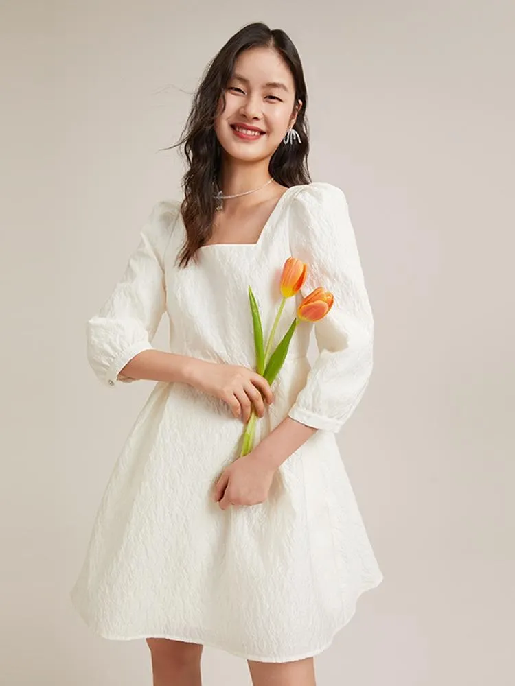 Mini-robe en jacquard à nœud amovible