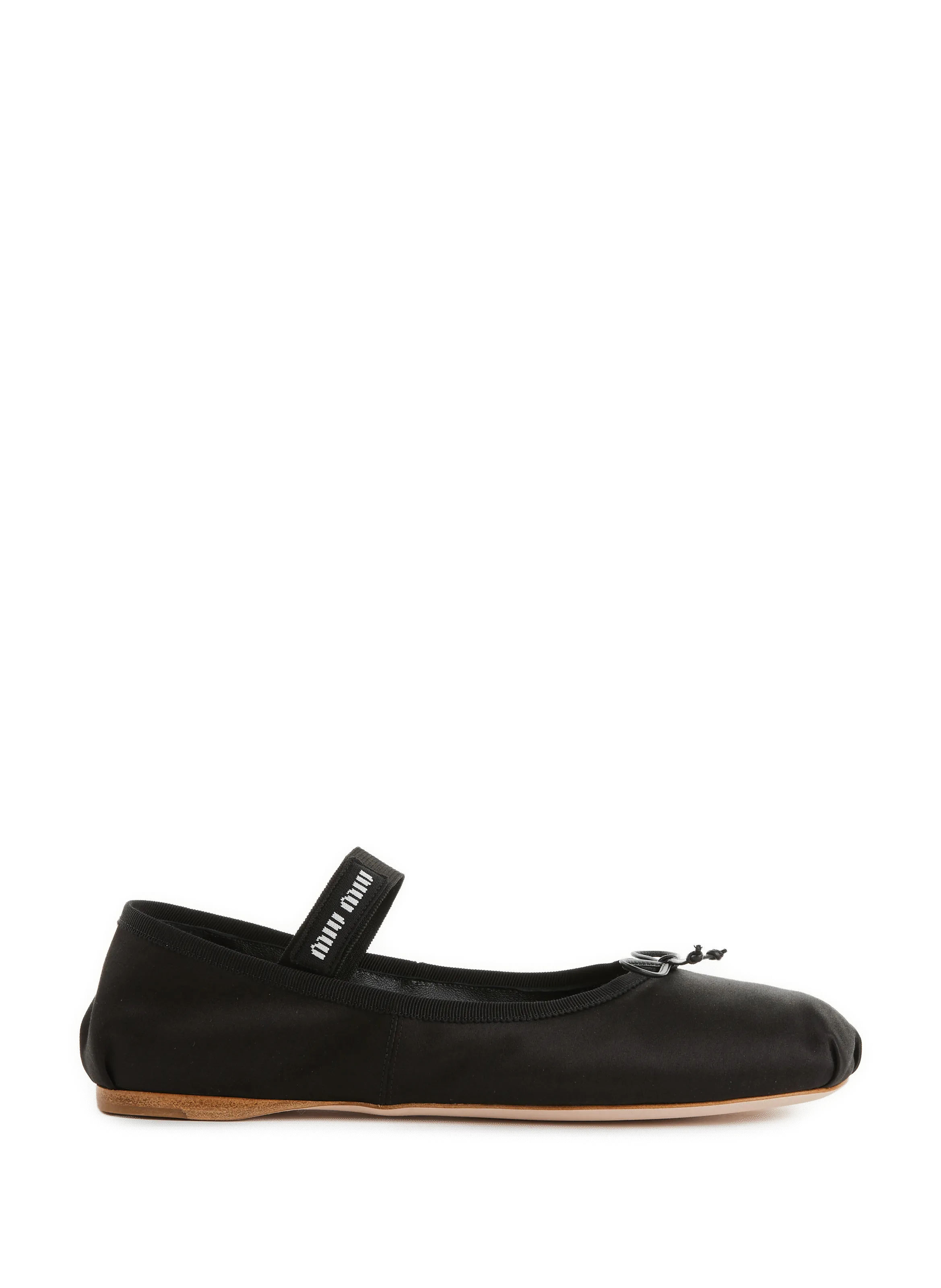 MIU MIU  Ballerine en soie mélangé - Noir