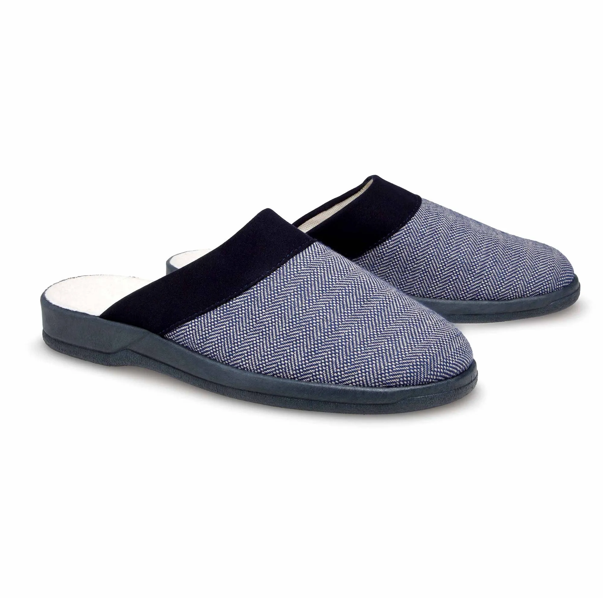 Mules chevrons bleu